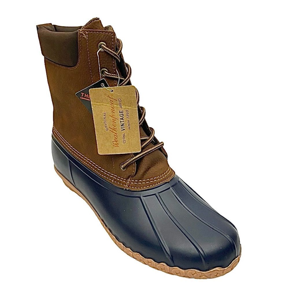 WEATHERPROOF VINTAGE Adam II Duck Boots Navy/Brown Men’s Size 13 Medium